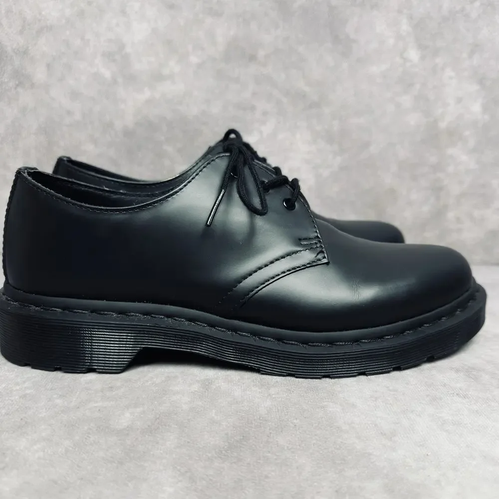 Dr Martens 1461 Mono 3 Eye Black Smooth Leather Oxford Shoes Mens 7 Womens 8